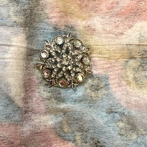 Vintage silver and crystal brooch